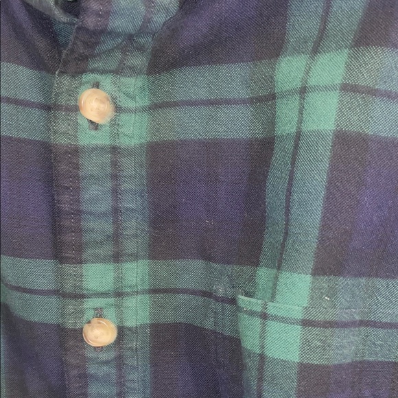 J. Crew Men's Green and Blue Plaid Shirt, size medium - Picture 3 of 5